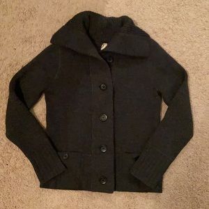 J.Crew 100% merino wool sweater jacket charcoal size small